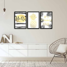 Wallity Cuadro Decorativo Enmarcado en MDF (3 Piezas) Multicolor
